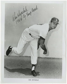 Don Drysdale Signed And Inscribed Vintage Photo (PSA/DNA)
